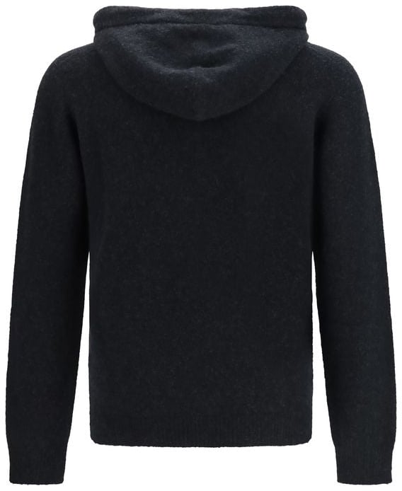 Roberto Collina Black Wool Oves Aries Hoodie
