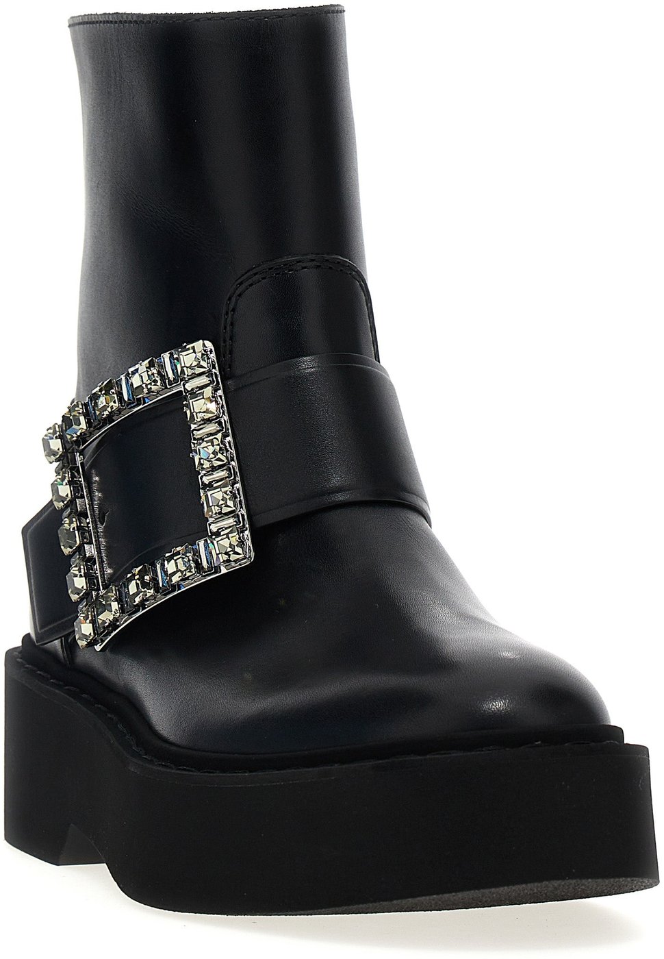 Roger Vivier Black Calfskin Ankle Boots