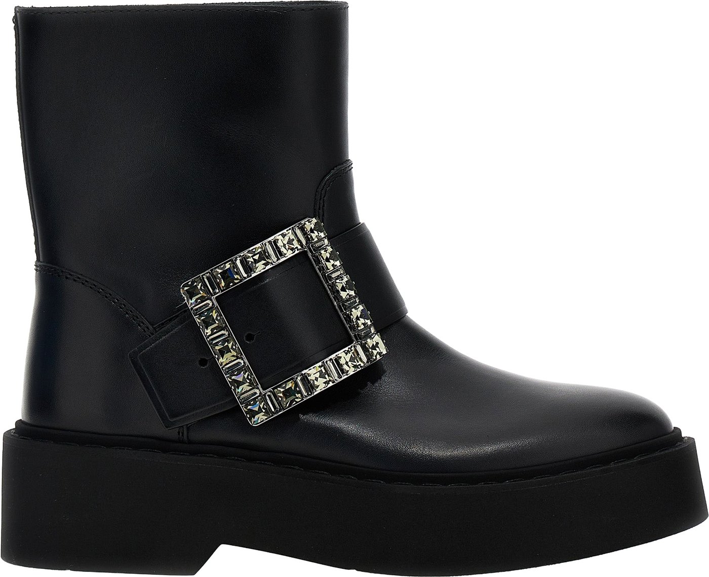 Roger Vivier Black Calfskin Ankle Boots
