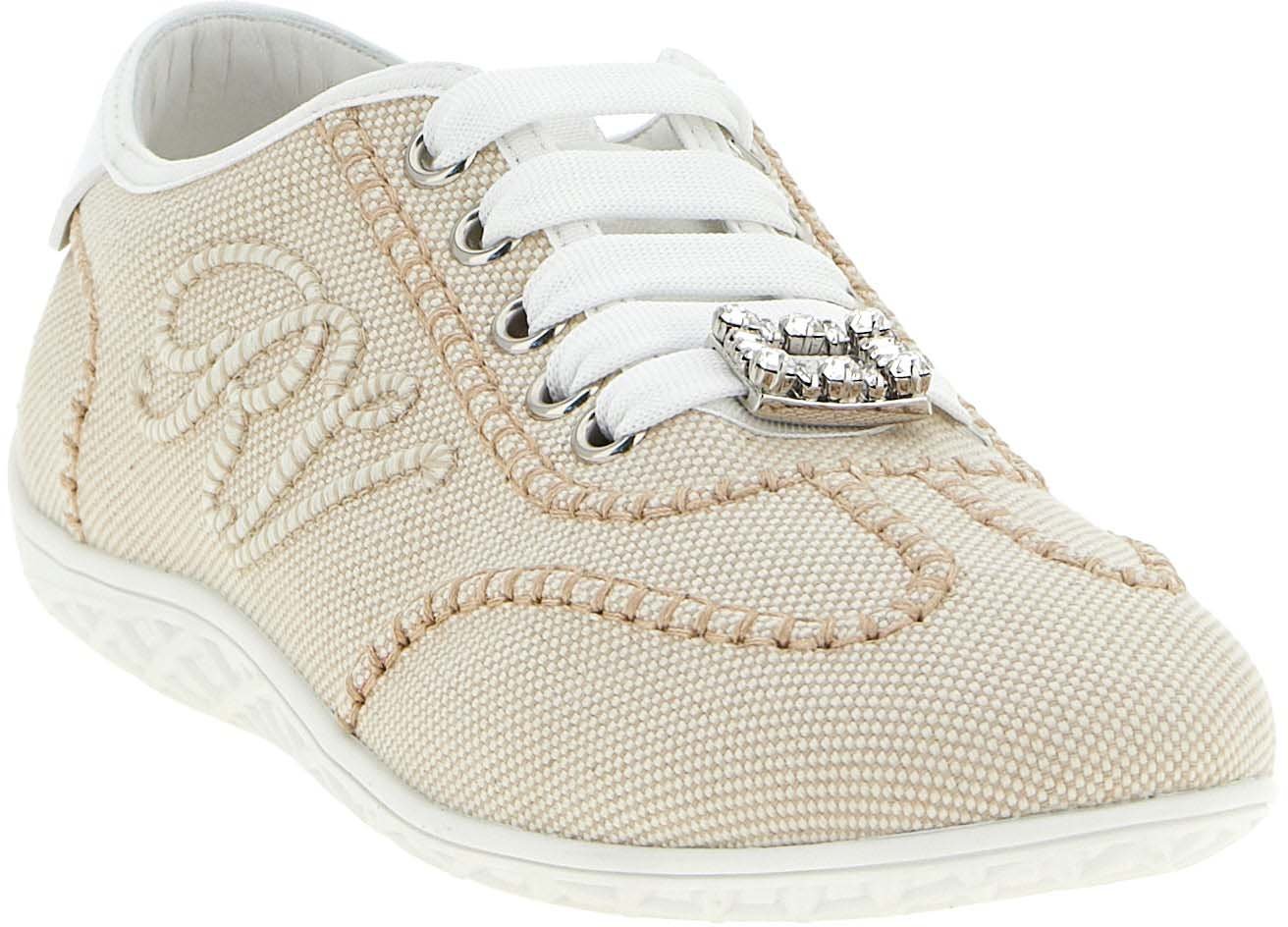 Roger Vivier Beige Polyamide Low Top Sneakers
