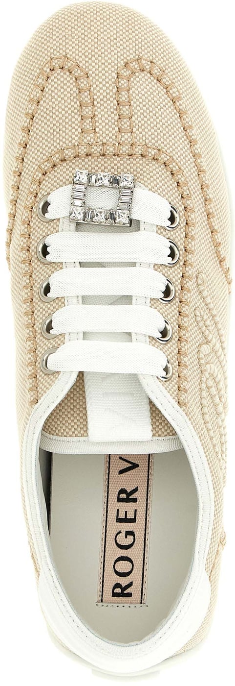 Roger Vivier Beige Polyamide Low Top Sneakers