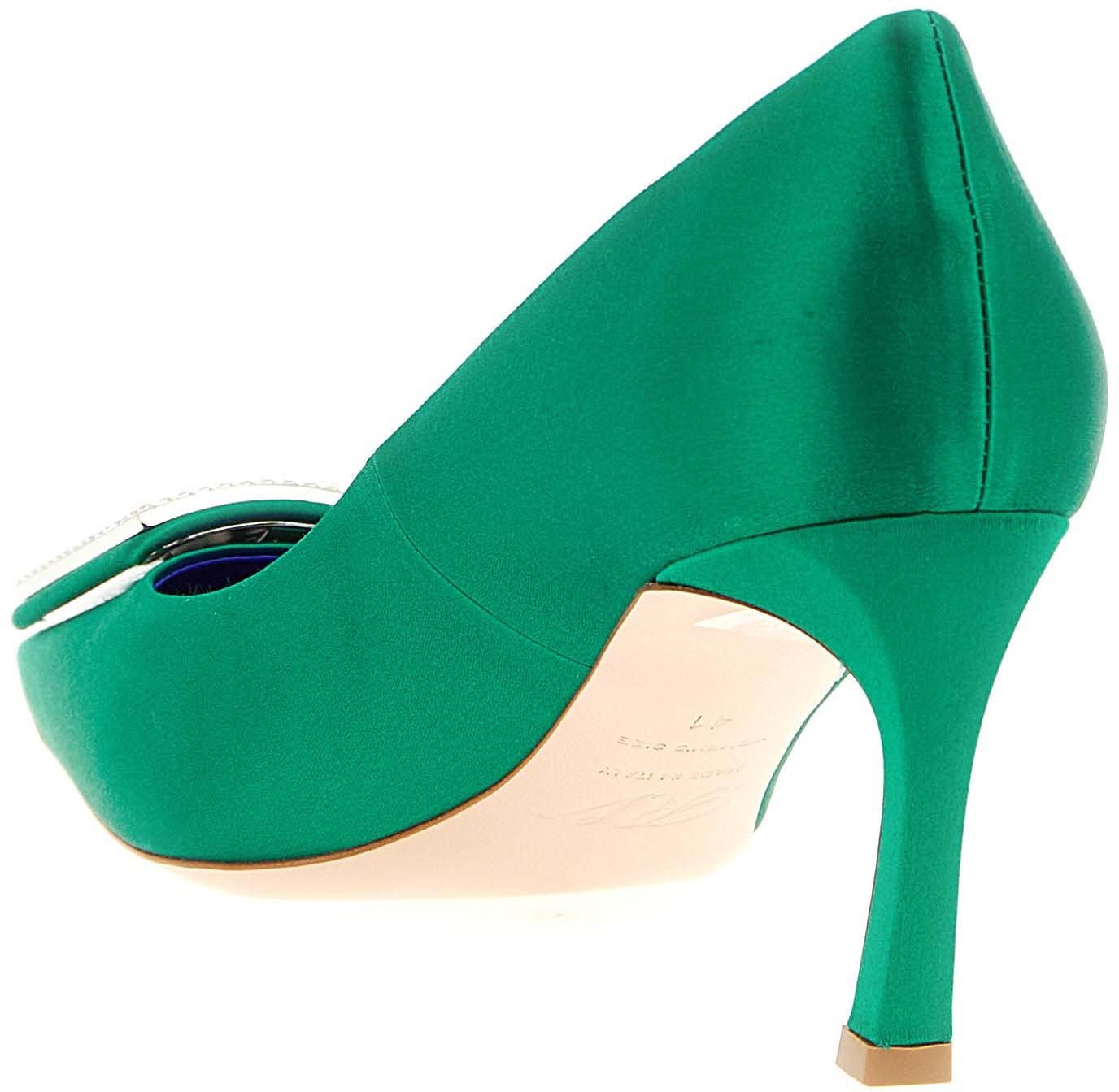 Roger Vivier Bicolor Viscose Mid Heel Pumps