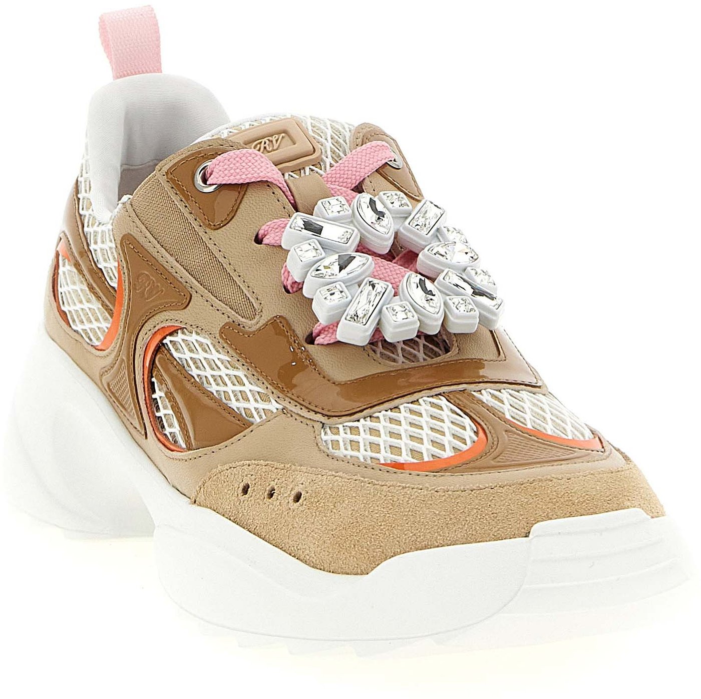 Roger Vivier Beige Calfskin Athletic Sneakers