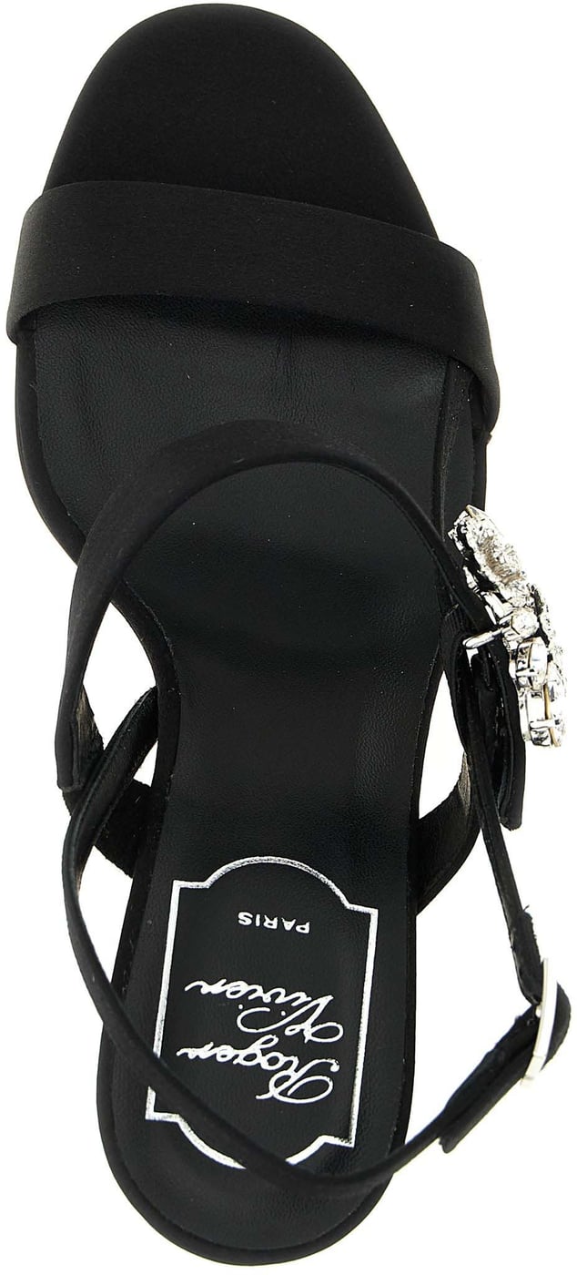 Roger Vivier Black Viscose Stiletto Heel Sandals