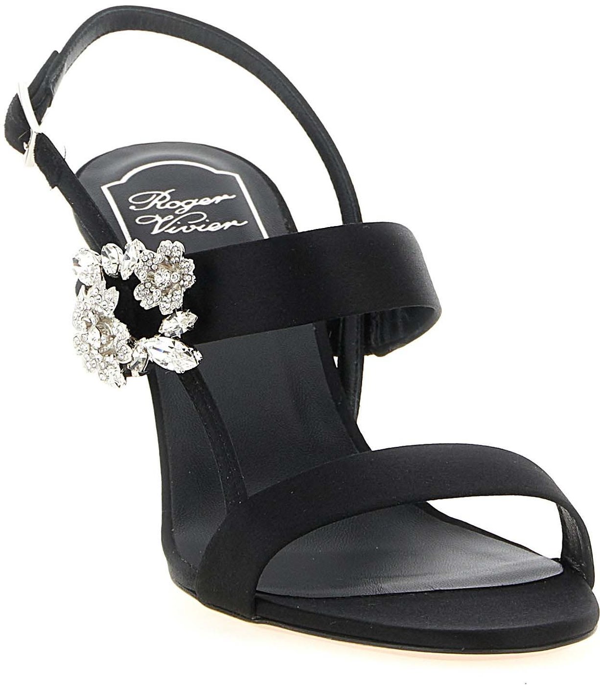 Roger Vivier Black Viscose Stiletto Heel Sandals