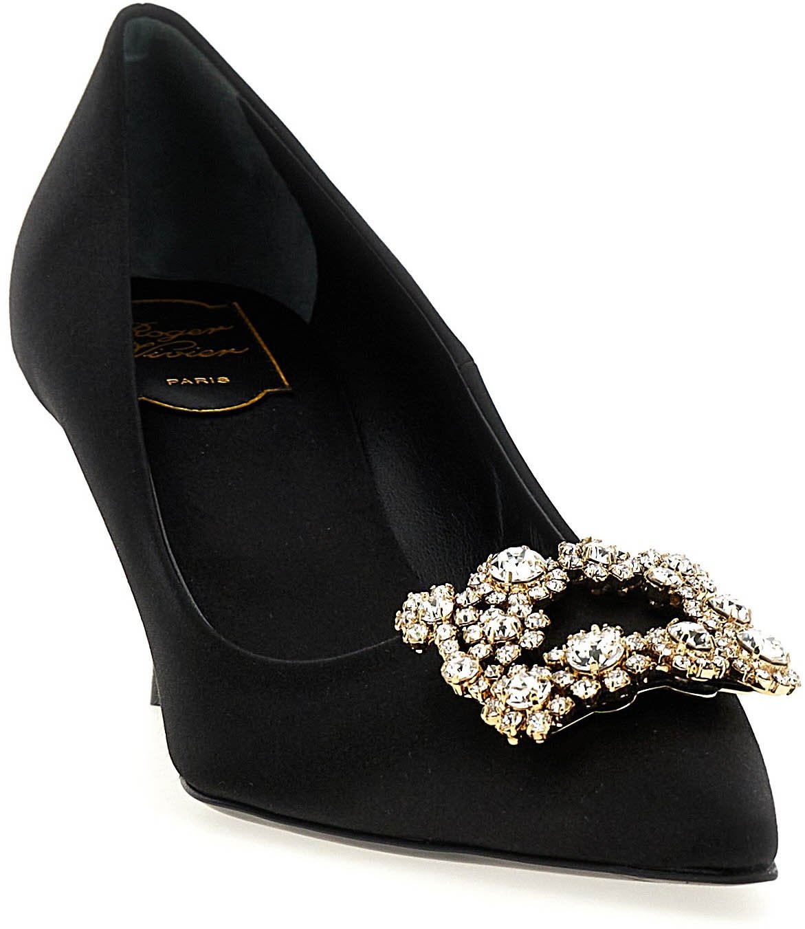Roger Vivier Black Viscose Mid Heel Pumps