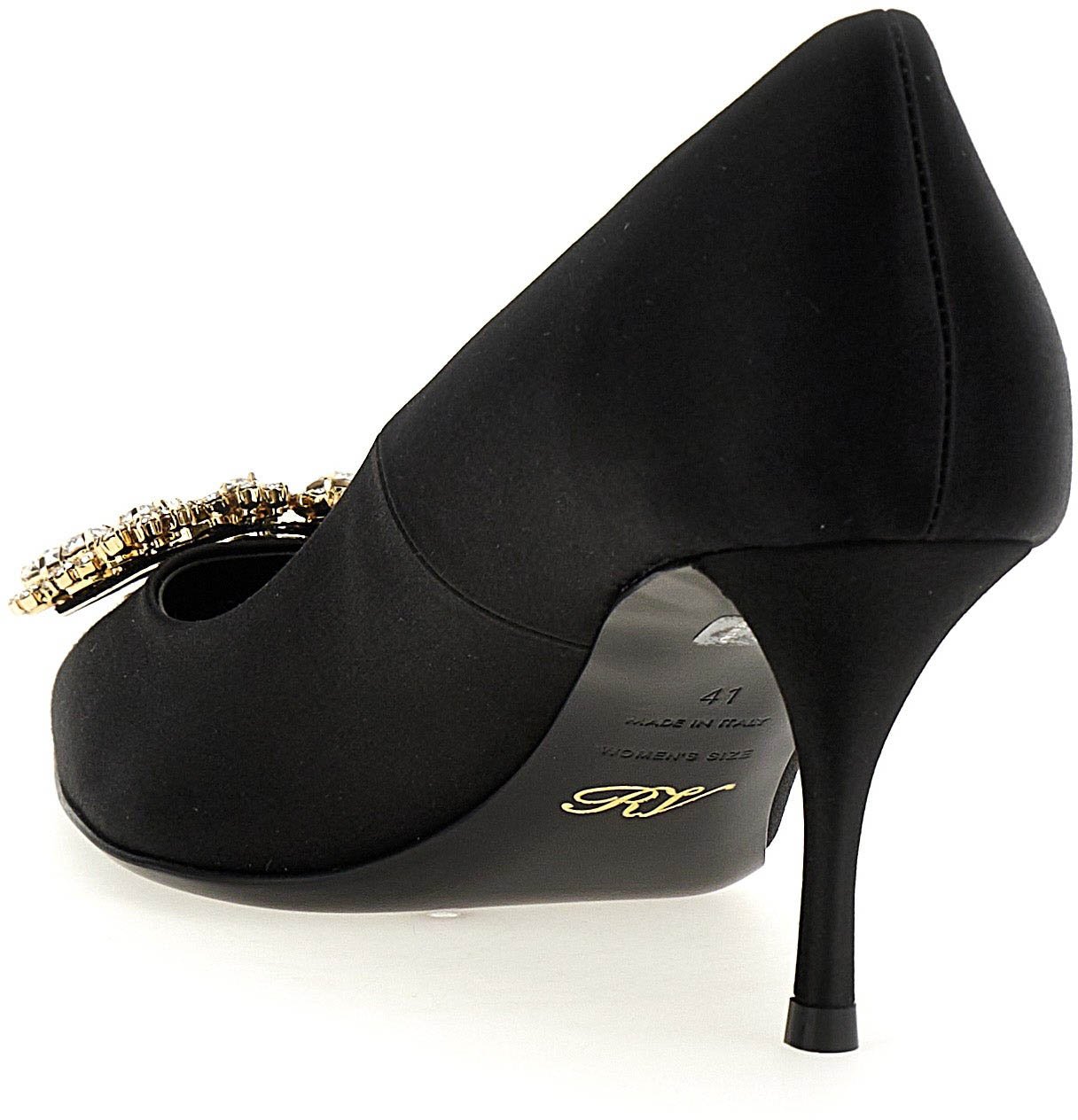 Roger Vivier Black Viscose Mid Heel Pumps