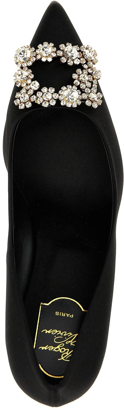 Roger Vivier Black Viscose Mid Heel Pumps