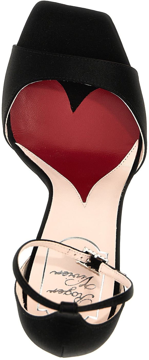 Roger Vivier Black Viscose Stiletto Heel Sandals