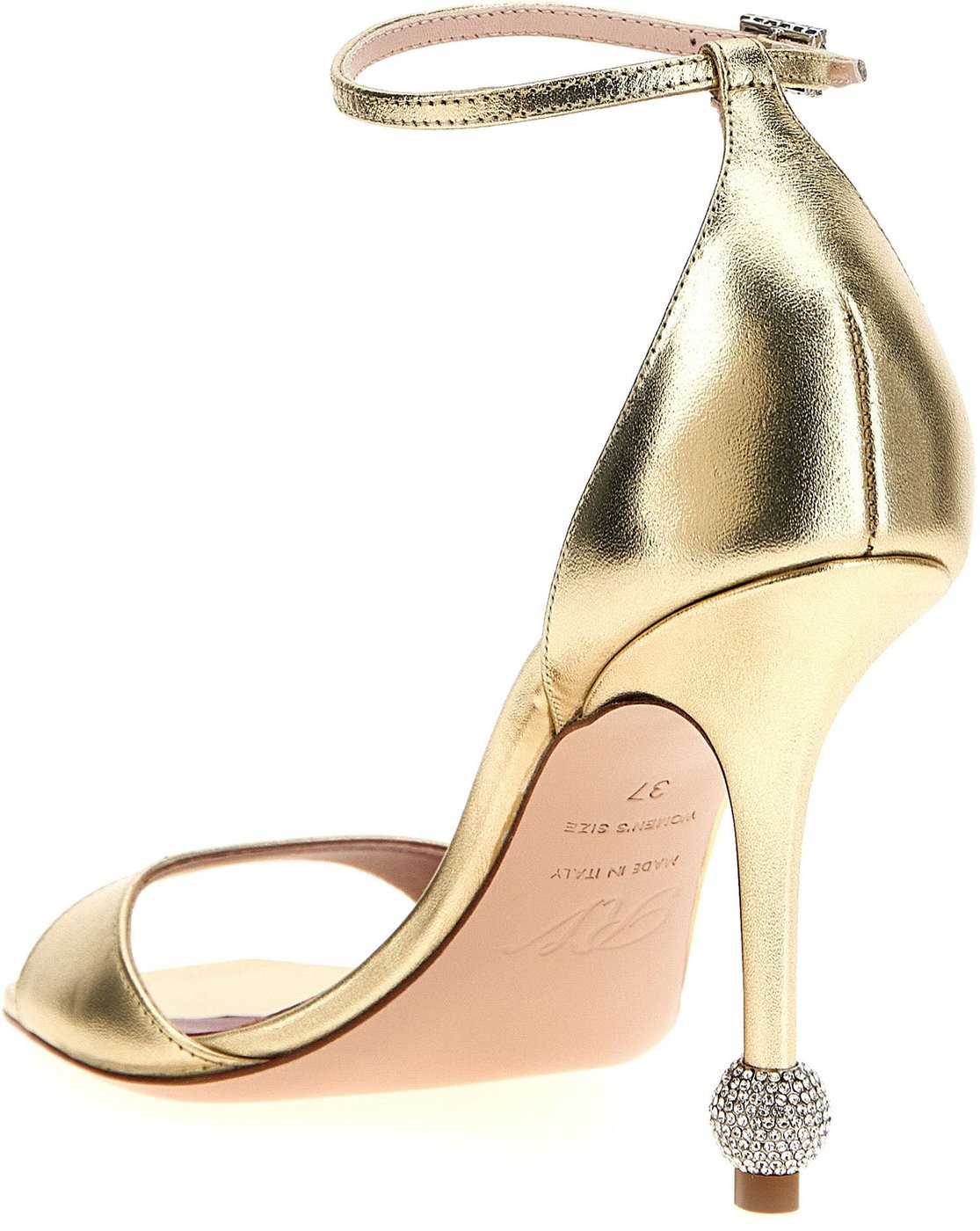 Roger Vivier Gold Calfskin Stiletto Heel Sandals