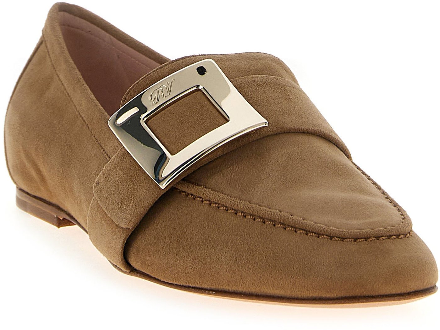 Roger Vivier Beige Goatskin Slip-On Loafers
