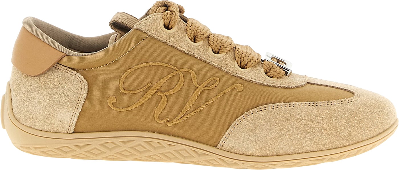 Roger Vivier Beige Calfskin High Top Sneakers