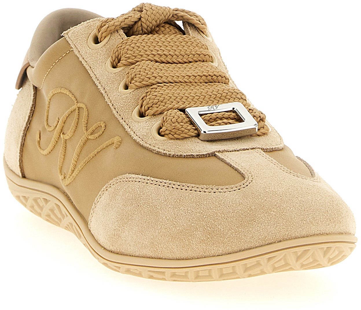 Roger Vivier Beige Calfskin High Top Sneakers
