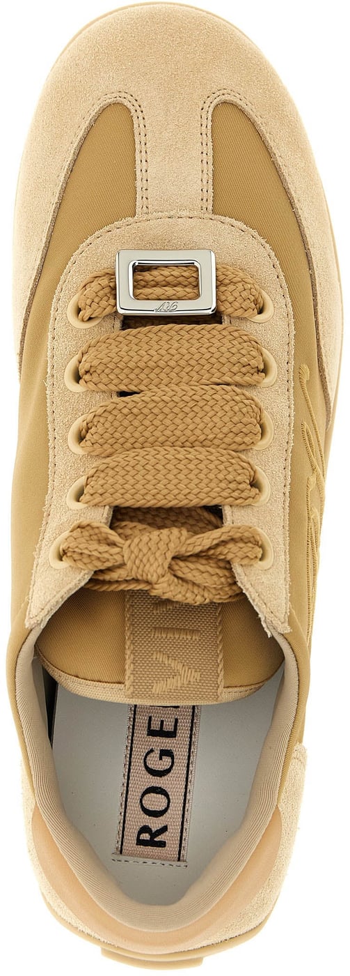 Roger Vivier Beige Calfskin High Top Sneakers