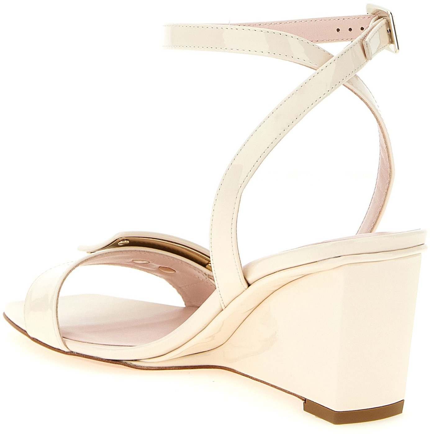 Roger Vivier White Calfskin Wedge Sandals