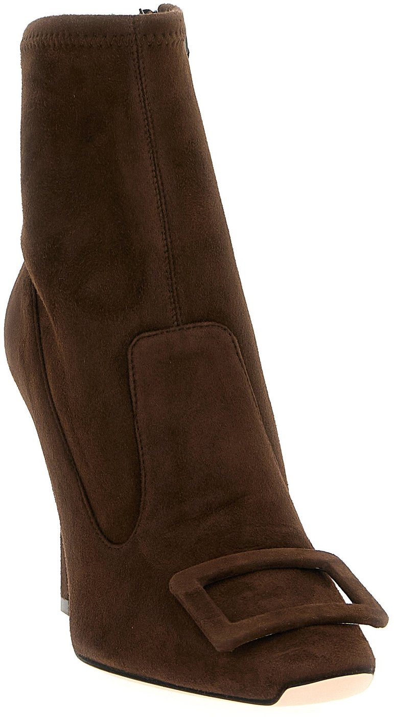 Roger Vivier Brown Lamb Leather Ankle Boots