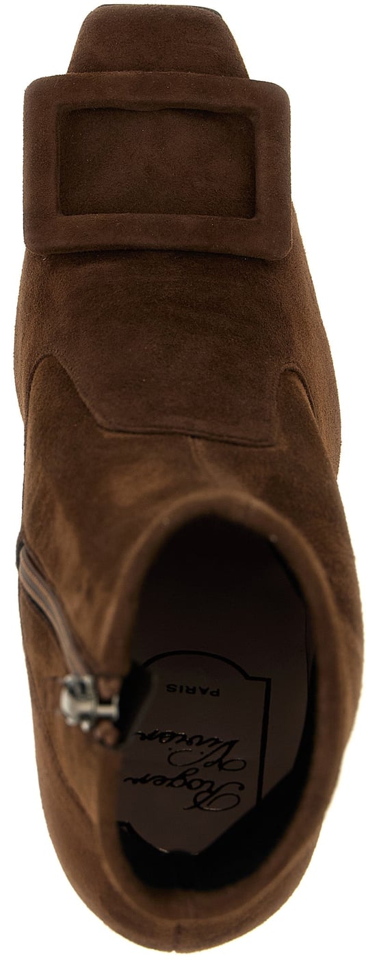 Roger Vivier Brown Lamb Leather Ankle Boots