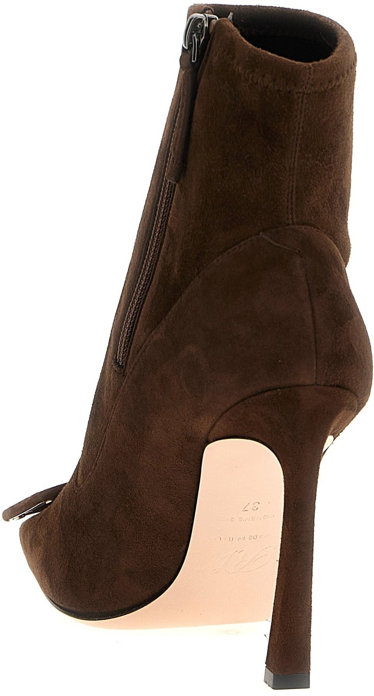 Roger Vivier Brown Lamb Leather Ankle Boots
