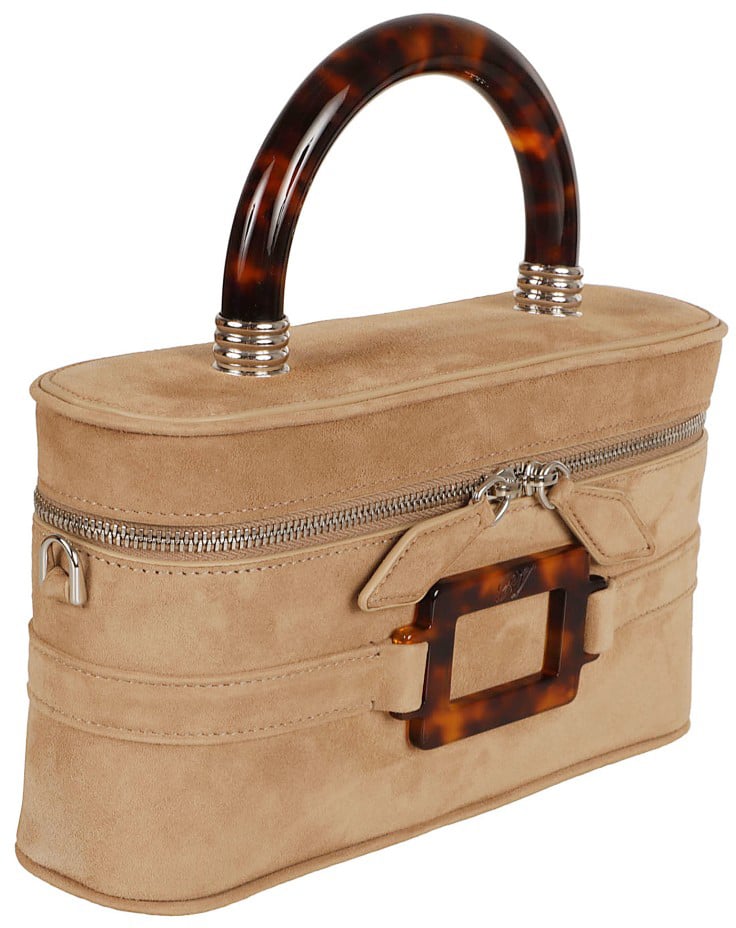 Brown Structured Handbag With Subtle Hardware Details