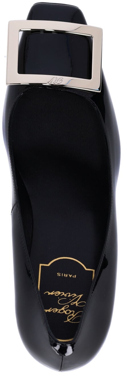 Black Trompette Patent Calf Leather Pumps