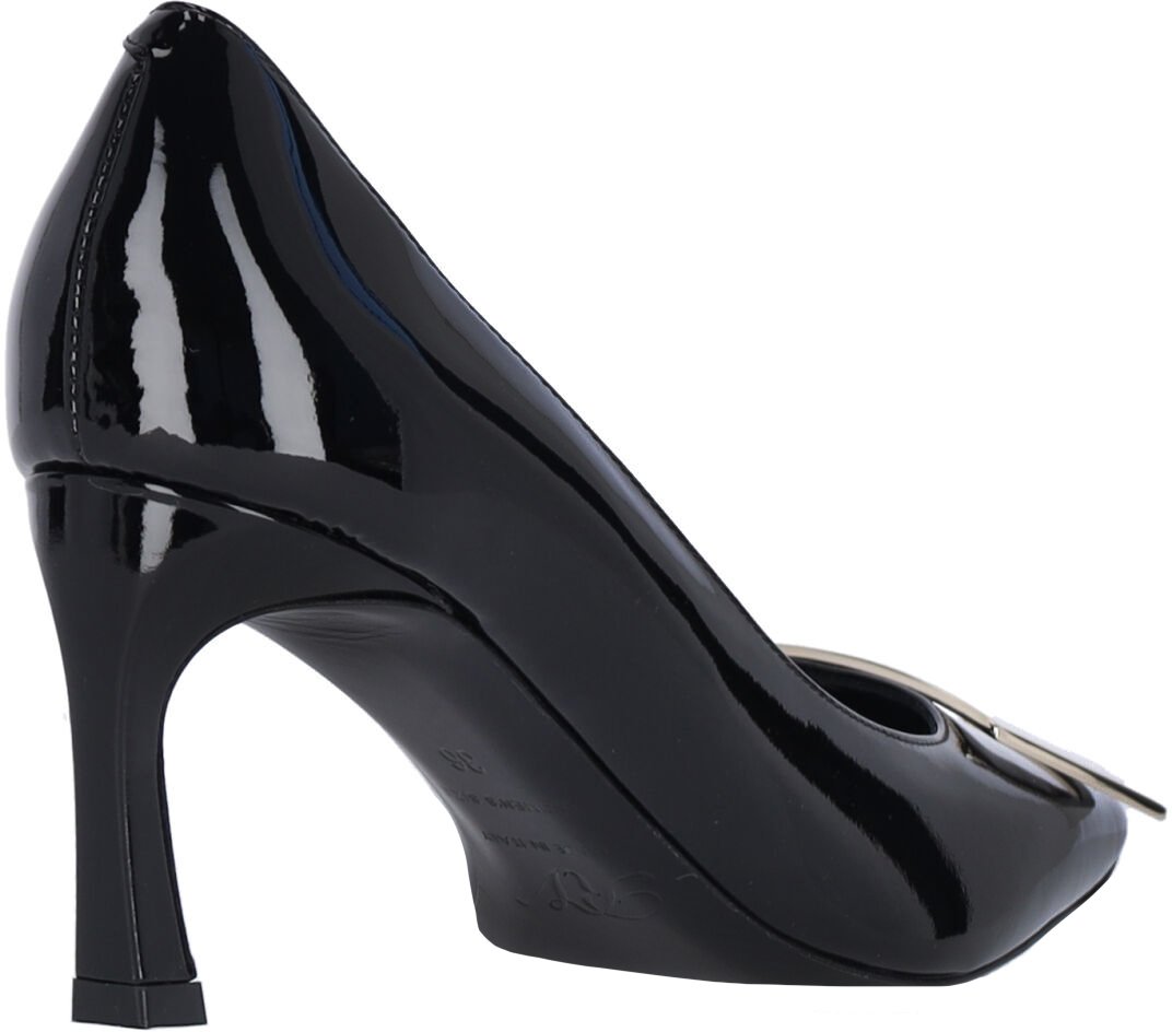 Black Trompette Patent Calf Leather Pumps