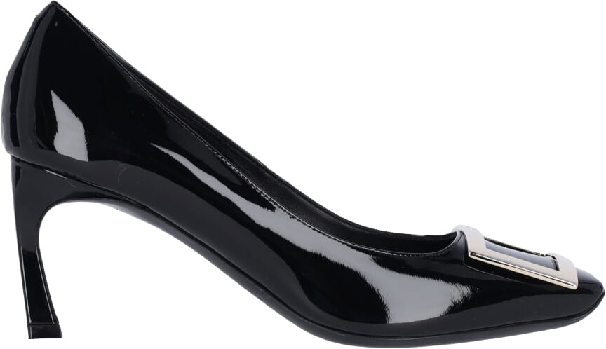 Black Trompette Patent Calf Leather Pumps