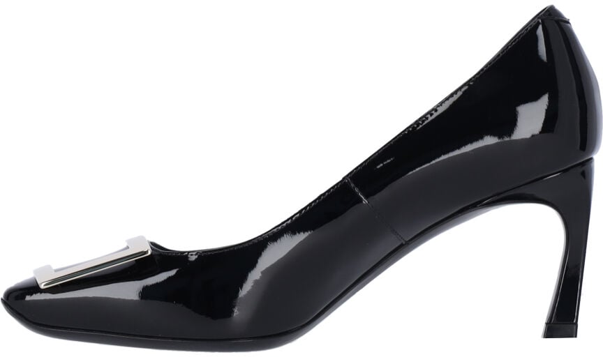 Black Trompette Patent Calf Leather Pumps