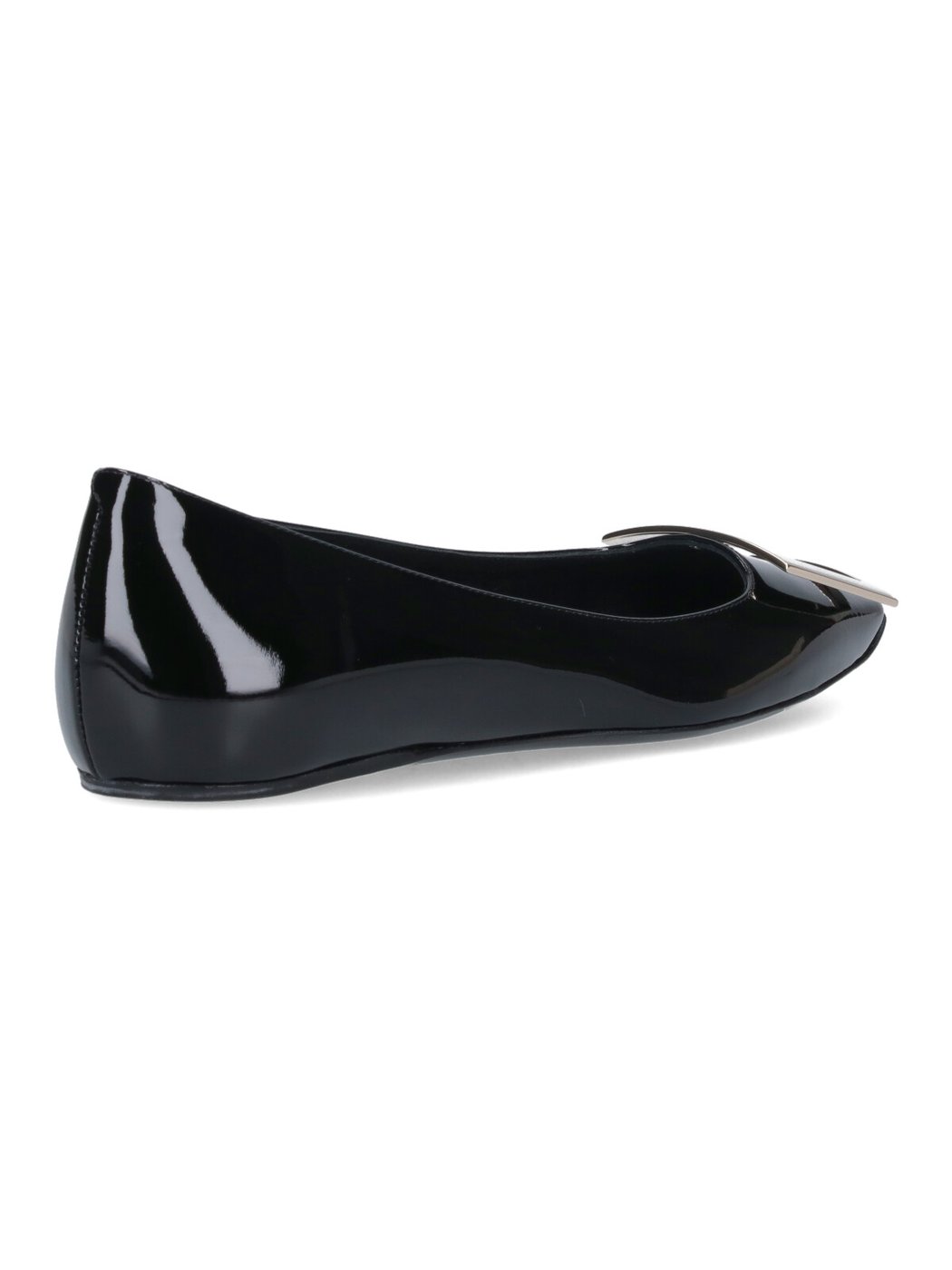 Black Trompette Patent Calf Leather Flats