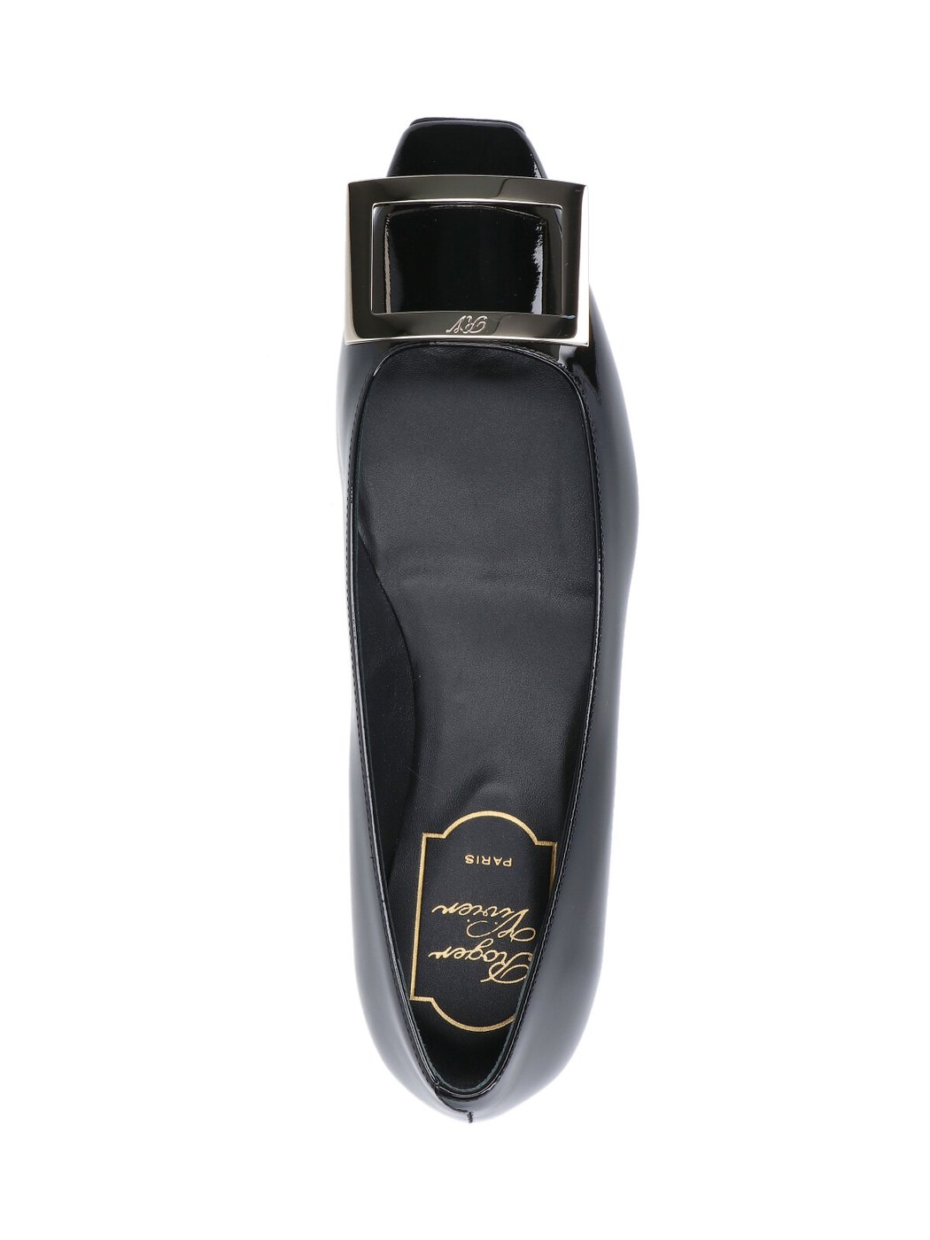 Black Trompette Patent Calf Leather Flats