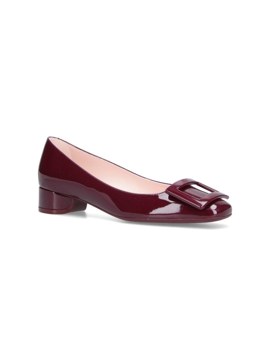 Glossy Patent Calfskin Ballerina Flats with Rectangular Buckle