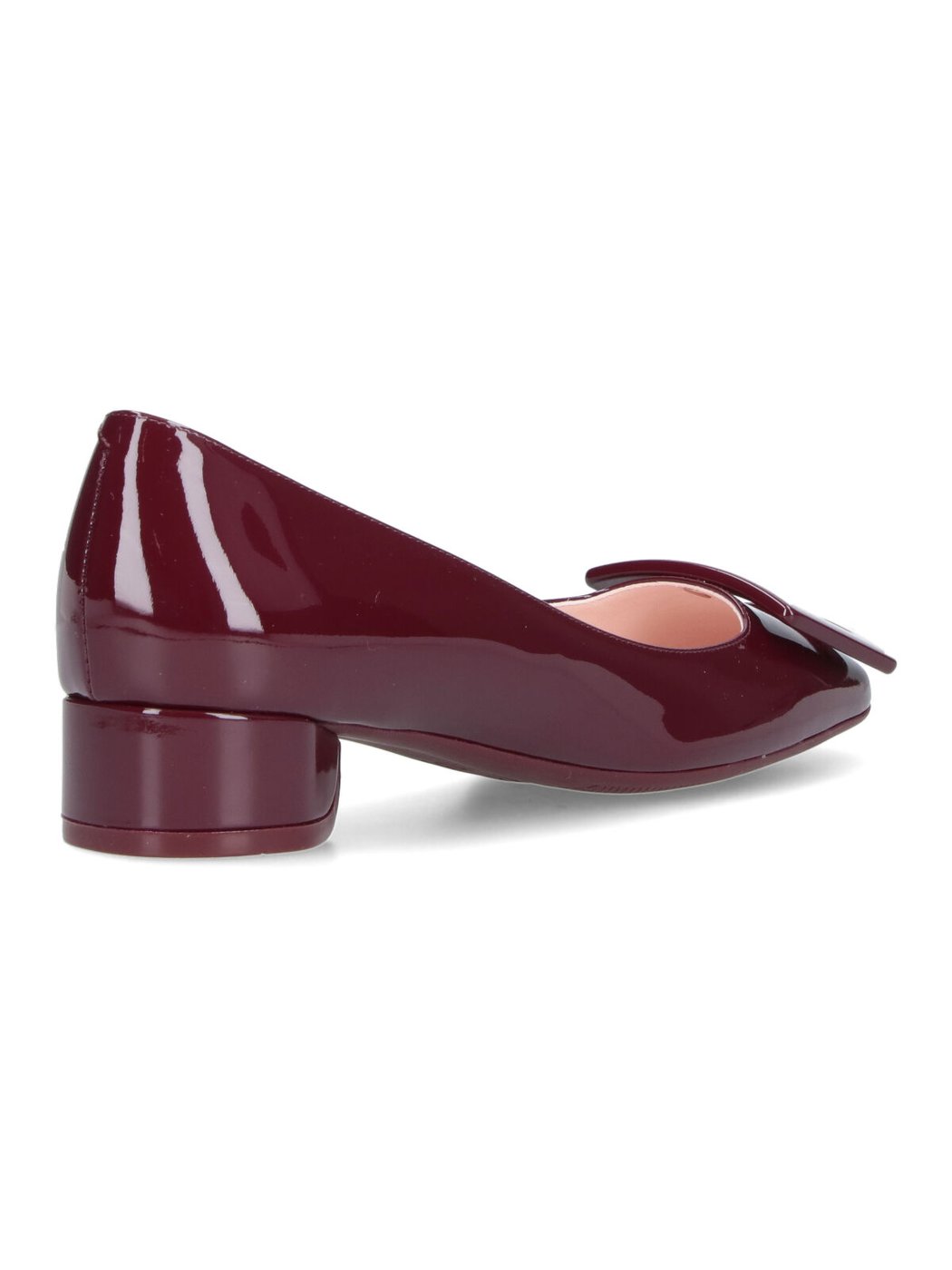 Glossy Patent Calfskin Ballerina Flats with Rectangular Buckle