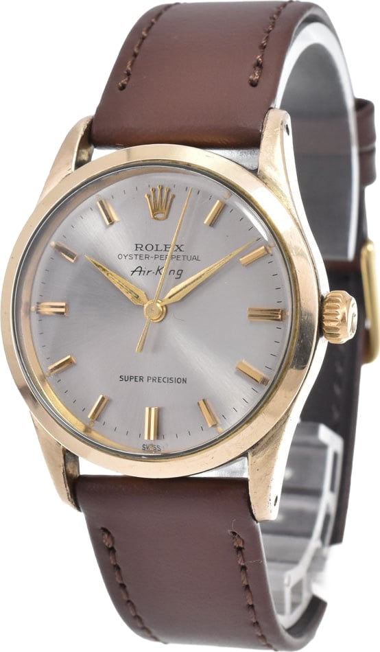 Rolex Oyster Perpetual Air King Automatic Gold Plated and Leather 34