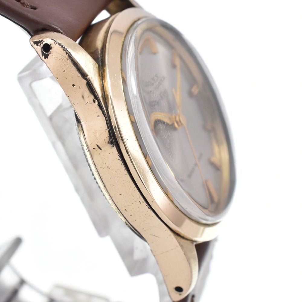 Rolex Oyster Perpetual Air King Automatic Gold Plated and Leather 34