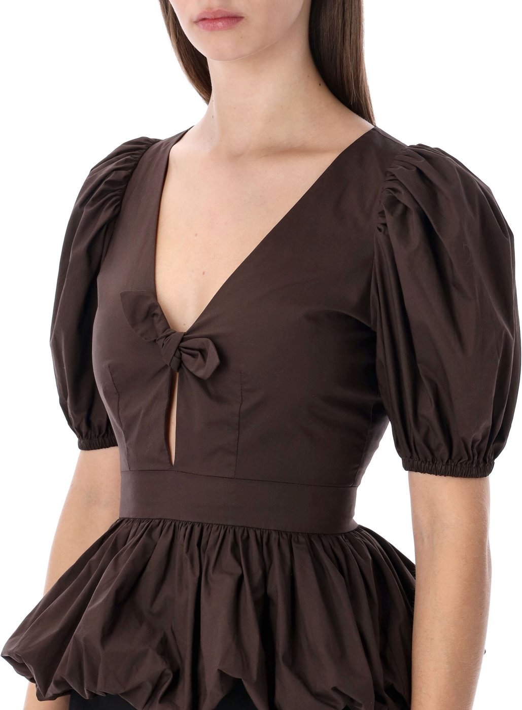Flower Intarsia Top Mole Brown