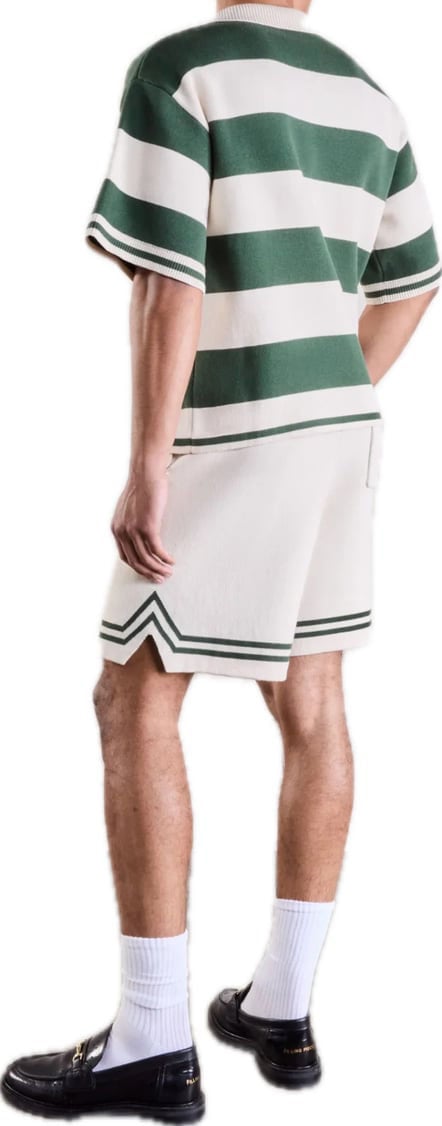 SAINT BLANC KNITTED CREST POLO SHORT GREEN / OFF WHITE