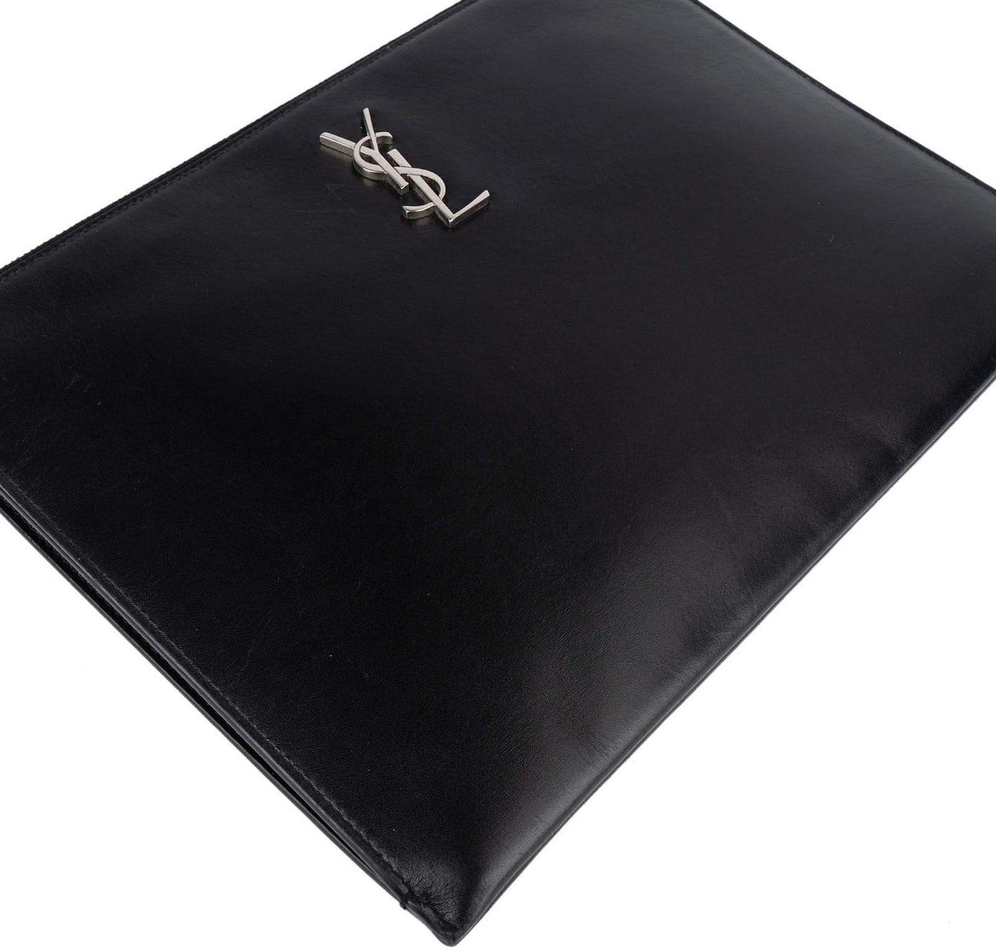 Saint Laurent Black Leather Clutch