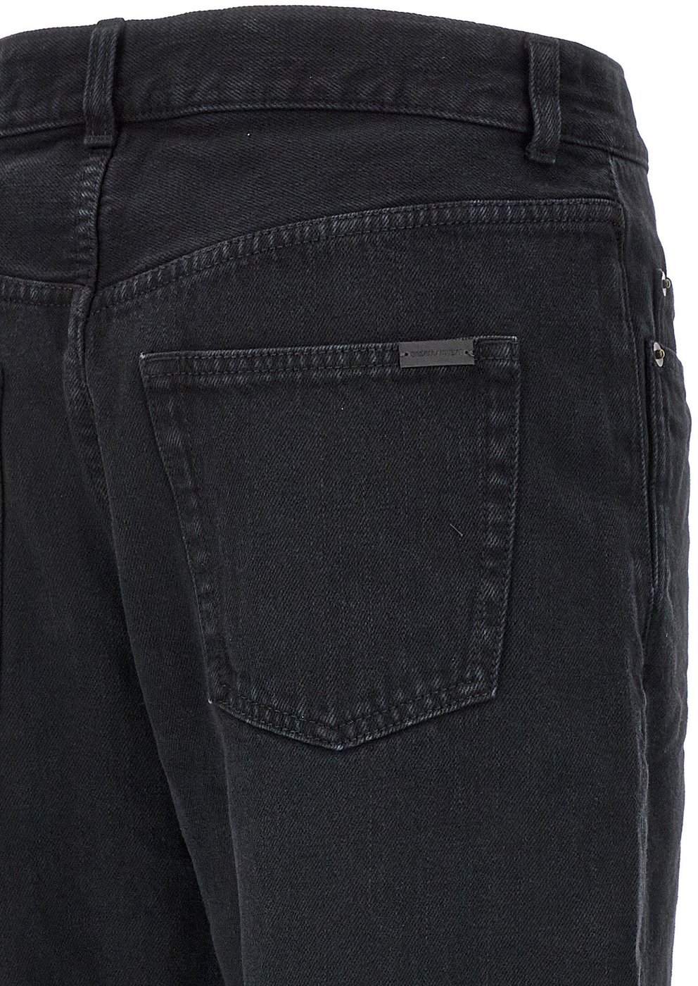 Saint Laurent Black Cotton Straight-Leg Jeans