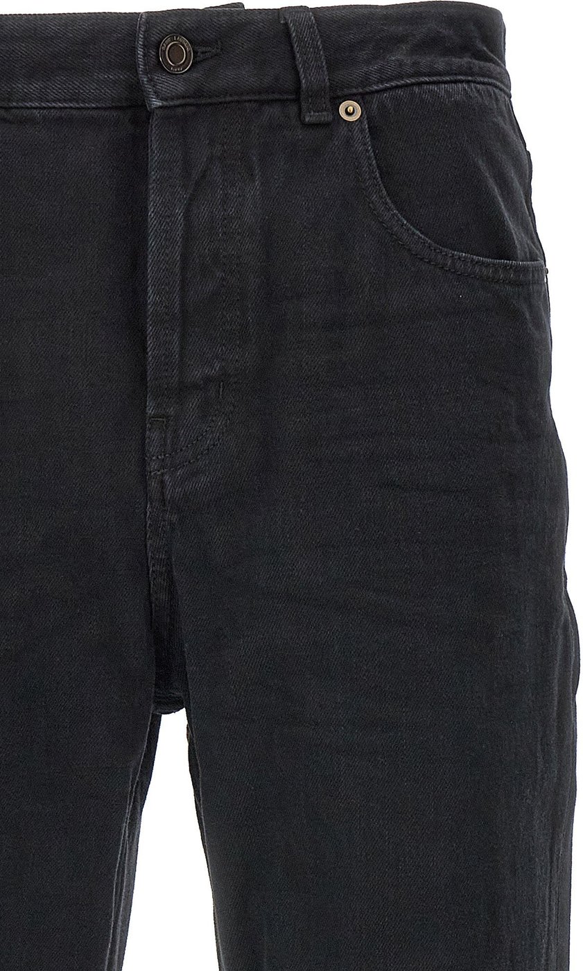 Saint Laurent Black Cotton Straight-Leg Jeans