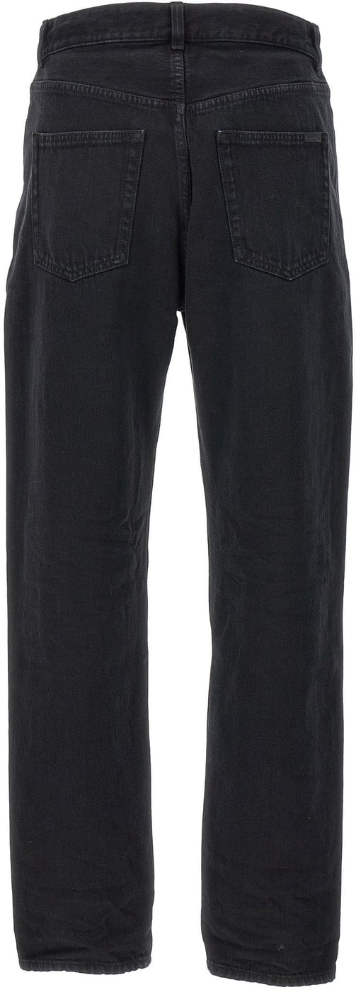 Saint Laurent Black Cotton Straight-Leg Jeans