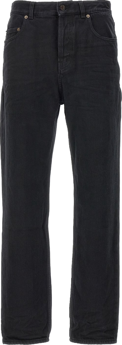 Saint Laurent Black Cotton Straight-Leg Jeans