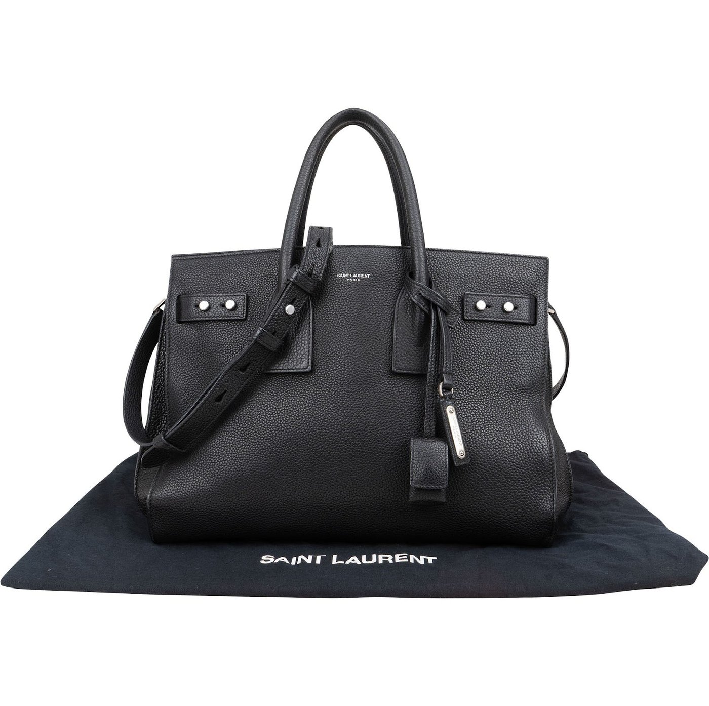 Saint Laurent Grained Leather Sac de Jour Handbag