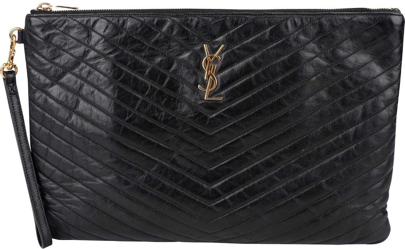 Saint Laurent Quilted Leather Clutch