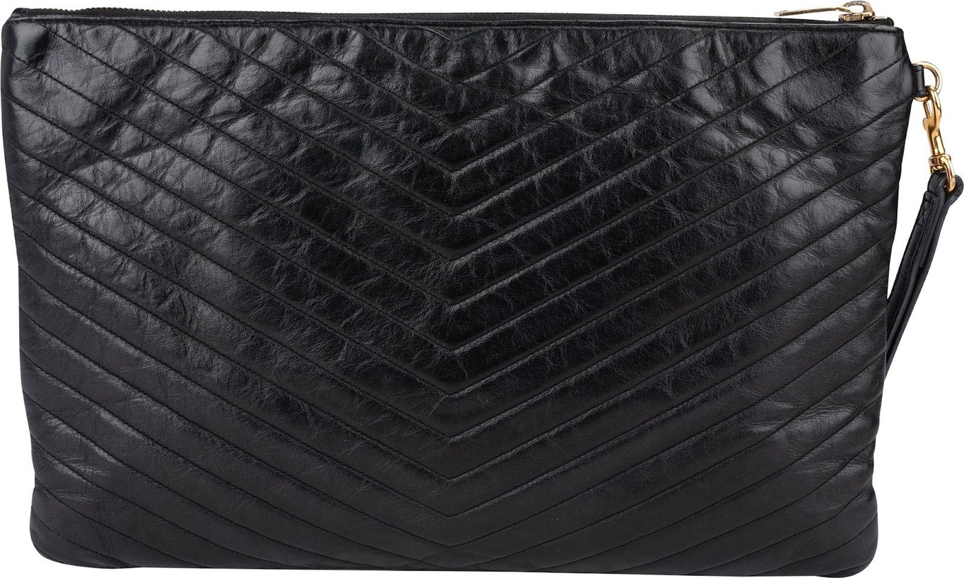 Saint Laurent Quilted Leather Clutch