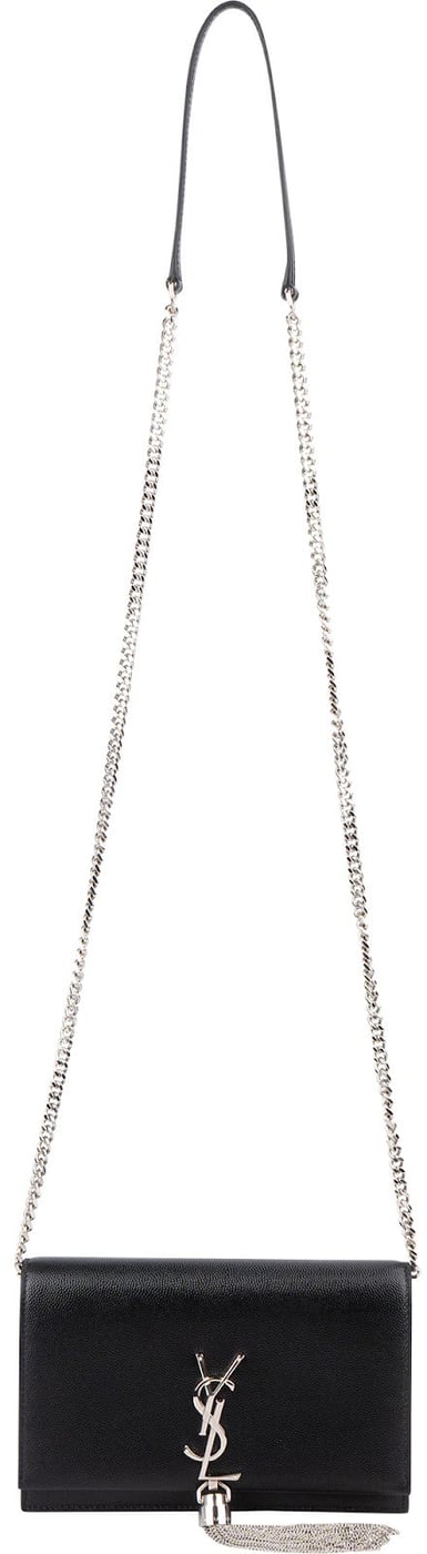 Saint Laurent Grain de Poudre Kate Tassel Wallet On Chain Crossbody Bag