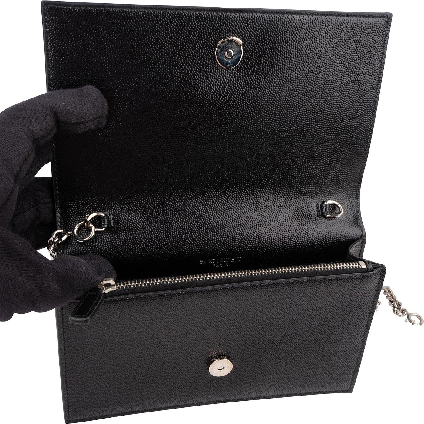Saint Laurent Grain de Poudre Kate Tassel Wallet On Chain Crossbody Bag