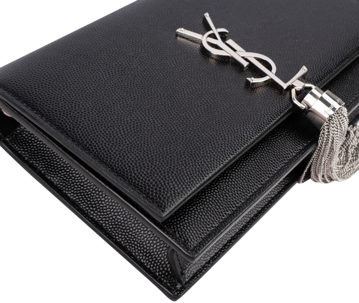 Saint Laurent Grain de Poudre Kate Tassel Wallet On Chain Crossbody Bag