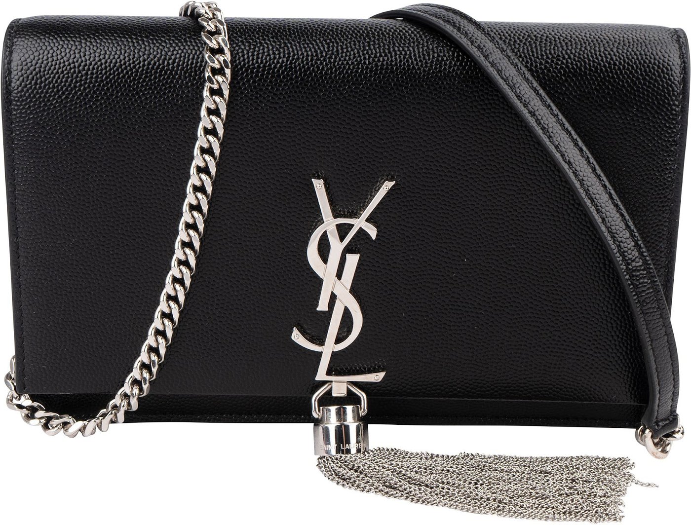 Saint Laurent Grain de Poudre Kate Tassel Wallet On Chain Crossbody Bag