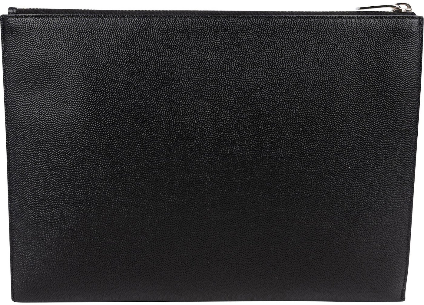 Saint Laurent Grained Leather Leather Clutch
