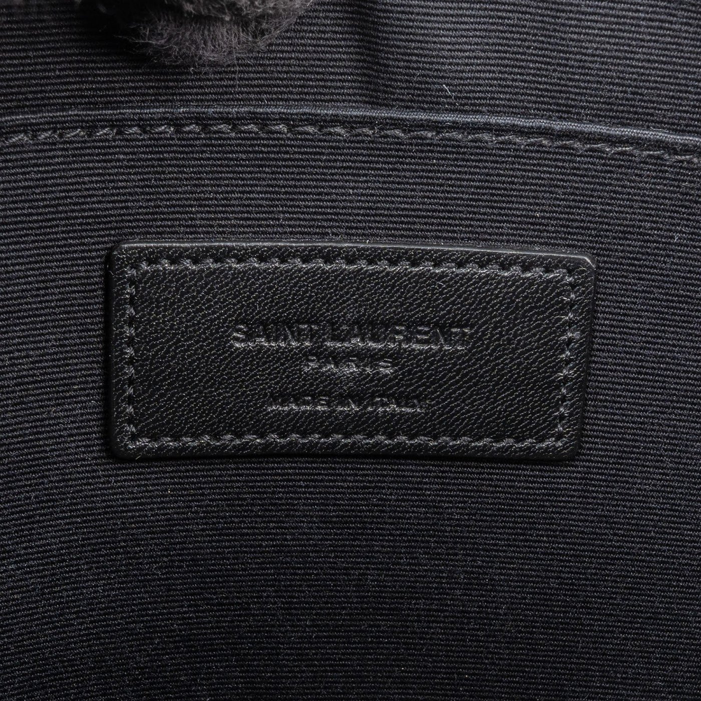 Saint Laurent Grained Leather Leather Clutch