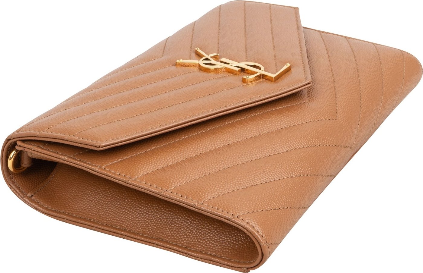 Saint Laurent Grain de Poudre Leather Clutch